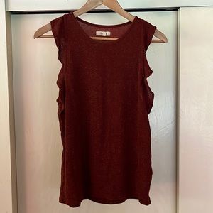 Madewell rust sparkly top